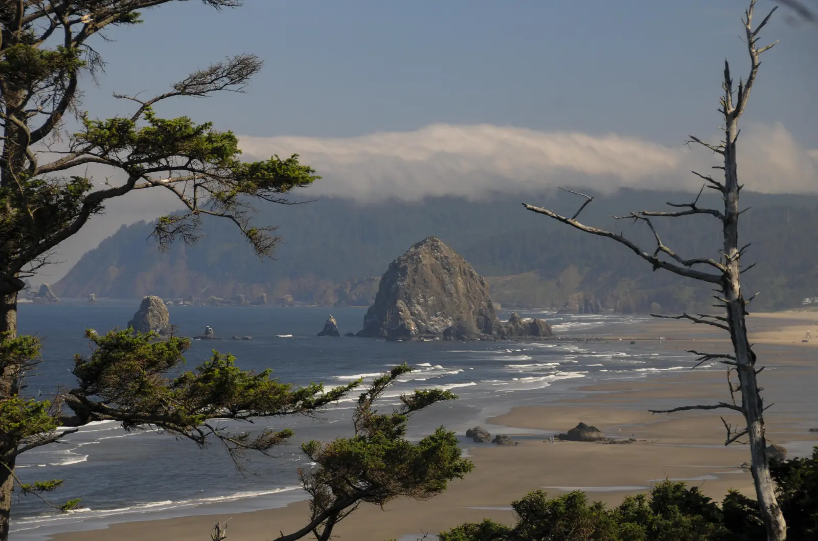 View of Haystack Rock at Cannon Beach.